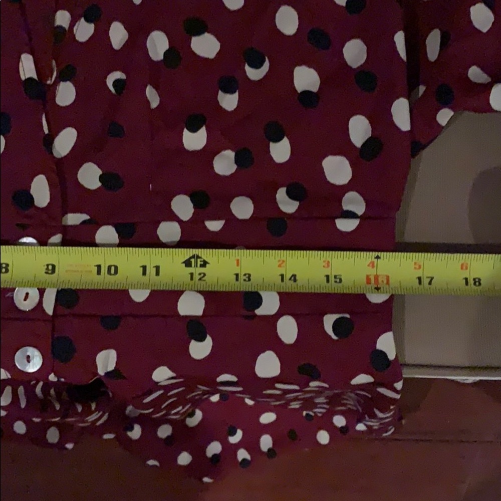 Beautiful Burgundy dress with white and black dots - Picture 9 of 14